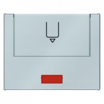 16417104 Hакладка карточного выключателя для гостиниц с оттиском и красной линзой цвет: стальной, лак K.5 Berker