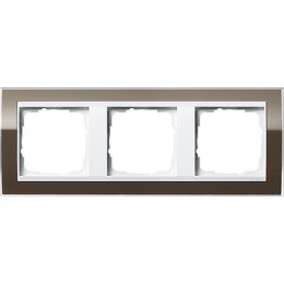 0213763 Рамка Event Clear Коричневый / Белый 3-постовая Gira