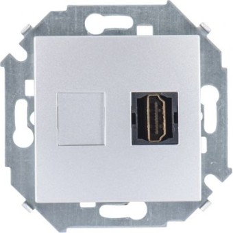 1591407-033 Розетка HDMI, алюминий Simon 15
