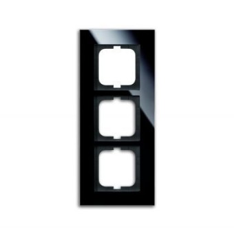 1723-825 Рамка Carat Черное стекло 3-постовая ABB