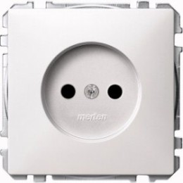MTN2000-4019 Механизм розетки без заземл.контакта со шторками , полярн-белый Merten