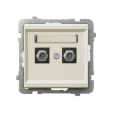 Ospel Sonata Бежевый Розетка антенная двойная тип Ф, без рамки GPA-2RF/m/27 Ospel Sonata Бежевый Розетка антенная двойная тип Ф, без рамки GPA-2RF/m/27