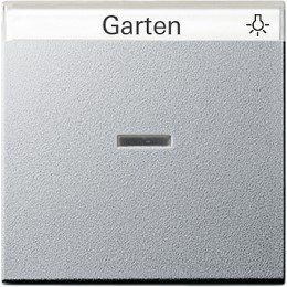 067026 Одинарная клавиша с полем для надписи и подсветкой Алюминий Gira