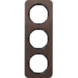 10132354 Рамка R.1 Дуб/черный 3-постовая Berker