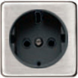 FD04335NS-M Обрамление розетки 2К+З черный, цвет Nickel Satin FEDE