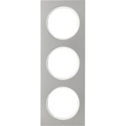 10132214 Рамка R.3 Полярная белизна, нержавеющая сталь 3-постовая Berker