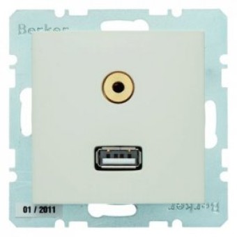 3315398982 BMO USB/3.5mm AUDIO S1 цвет: белый Berker