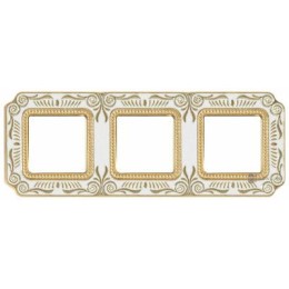 FD01363OPEN Рамка Smalto Italiano Firenze Pearl white 3-постовая Fede