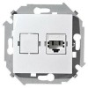 1591480-030 Розетка телефонная RJ11, винтовой зажим, белый Simon 15
