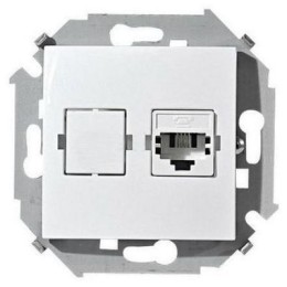 1591480-030 Розетка телефонная RJ11, винтовой зажим, белый Simon 15