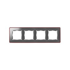 8201640-255 Рамка декоративная, 4 поста, Select, Simon 82 Detail, алюминий-красный металлик 8201640-255 Рамка декоративная, 4 поста, Select, Simon 82 Detail, алюминий-красный металлик