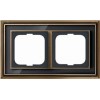 1722-845-500 Рамка Dynasty Латунь античная черное стекло 2-постовая ABB