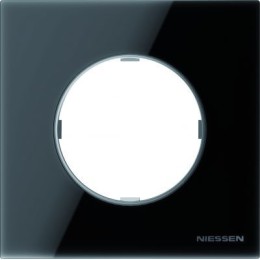 8671 CN Рамка Skymoon Черное стекло 1-постовая ABB