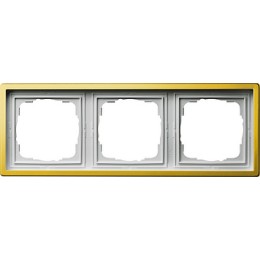 0213113 Рамка F100 Латунь 3-постовая Gira