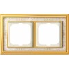 1722-836-500 Рамка Dynasty Латунь полированная белая роспись 2-постовая ABB