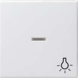 067427 Клавиша с пиктограммой "Свет" и контрольным окном белый матовый Белый Gira