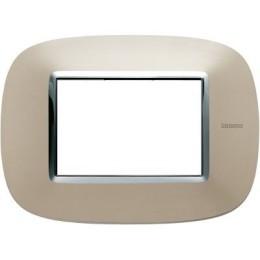 HB4803TC Рамка Axolute Овал Светлый титан 3 модуля Bticino