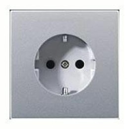 AL1520 Розетка с заземлением Jung 16А/250В алюминий LS серия