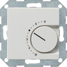 039603 Терморегулятор с переключающим контактом белый глянец Белый Gira