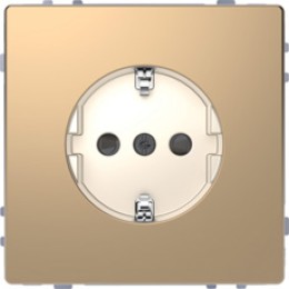 MTN2300-6051 D-life розетка 16а с з/к и шторками, шампань Merten