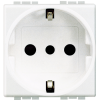N4140 Розетка 2П + заземление (центр., боков.) 10А/16А с защитными шторками 2 модуля Bticino