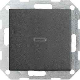 013628 Выключатель с самовозвратом 10А/250В с подсветкой в сборе Антрацит Gira