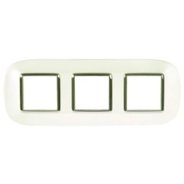 HB4802M3SAN Рамка Axolute Овал Серебро 2+2+2 модулей Bticino