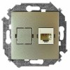 1591551-034 Розетка компьютерная  RJ45 кат.5e (AMP), шампань Simon 15