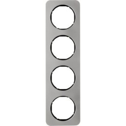 10142104 Рамка R.1 Черный, нержавеющая сталь 4-постовая Berker