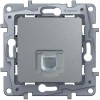 672440 Телефонная розетка RJ11 - Etika - алюминий Legrand