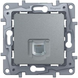 672440 Телефонная розетка RJ11 - Etika - алюминий Legrand