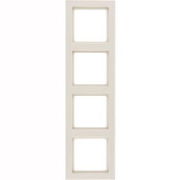 10146012 Рамка с полем для надписей Q.1 Белый с эффектом бархата 4-постовая вертикальная Berker