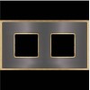 FD01432GROB Рамка Belle Epoque Metal Graphite / Bright gold 2-постовая гор/верт. Fede