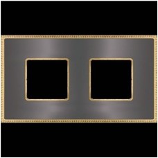 FD01432GROB Рамка Belle Epoque Metal Graphite / Bright gold 2-постовая гор/верт. Fede FD01432GROB Рамка Belle Epoque Metal Graphite / Bright gold 2-постовая гор/верт. Fede