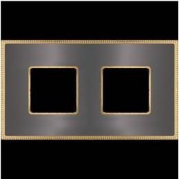 FD01432GROB Рамка Belle Epoque Metal Graphite / Bright gold 2-постовая гор/верт. Fede