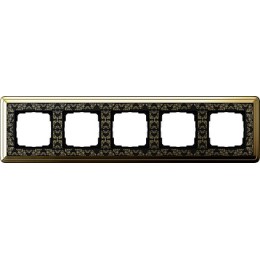 0215672 Рамка Classix Art Латунь / Черный 5-постовая Gira