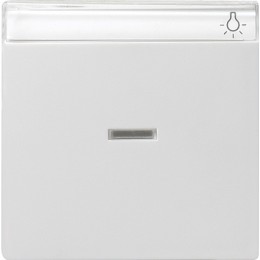 067003 Одинарная клавиша с полем для надписи и подсветкой белый глянец Белый Gira