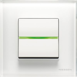 N2271 CB Рамка Zenit Белое стекло 1-постовая ABB