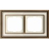 1722-848-500 Рамка Dynasty Латунь античная белое стекло 2-постовая ABB