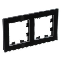 ATN321002 Рамка двойная Schneider Electric Atlasdesign Nature, черное стекло