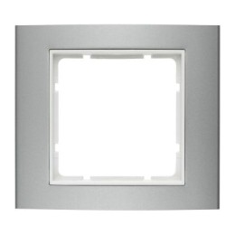 10113904 Рамка B.3 Алюминий / Полярная белизна 1-постовая Berker