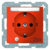 41101914 Штепсельная розетка SCHUKO с контрольной лампой, полем для надписи цвет: оранжевый, матовый S.1 Berker
