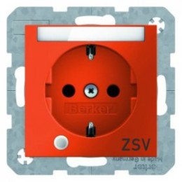 41101914 Штепсельная розетка SCHUKO с контрольной лампой, полем для надписи цвет: оранжевый, матовый S.1 Berker