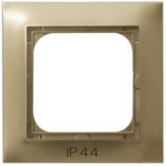 RH-1Y/28 Рамка Ospel Impresja Золотой металлик  1-постовая для выключателя IP-44