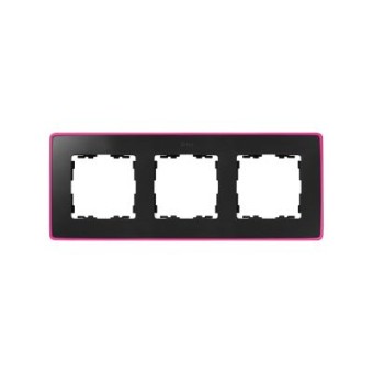 8201630-261 Рамка декоративная, 3 поста, Select, Simon 82 Detail Neon, графит-розовый