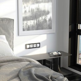 W0042448 Рамка на 4 поста (черный, стекло) Elite Werkel a063822