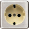 FD04335NS-A Обрамление розетки 2К+З бежевый, цвет Nickel Satin FEDE