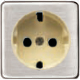 FD04335NS-A Обрамление розетки 2К+З бежевый, цвет Nickel Satin FEDE