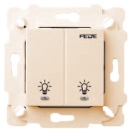 FD28602-A Сенсорный двухклавишный выключатель с подсветкой 10 A 250 В, цвет Бежевый FEDE