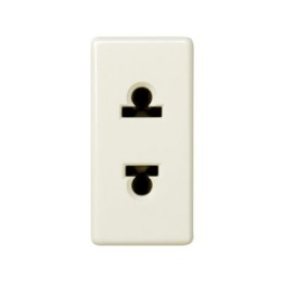 27438-31 Розетка двухполюсная без заземления, евро-американский стандарт, 16А 250В, Simon 27, слоновая кость